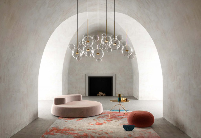 Подвесной светильник Giopato&Coombes Bolle Zigzag Chandelier 34 Bubbles