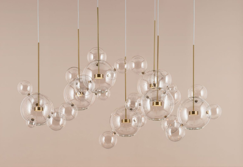 Подвесной светильник Giopato&Coombes Bolle Zigzag Chandelier 34 Bubbles